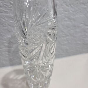 Vtg Cut Lead Glass Crystal Decorative Vase 6"